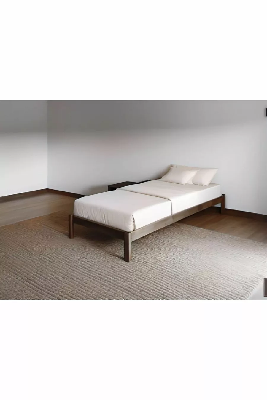 Doğal Masif Ahşap Butik Karyola Ceviz Renk Başlıksız