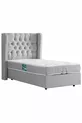 Рига Единично База с Табла Comfort Матрак Комплект, Светлосив