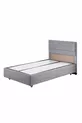 Sofia Single Bed Base and Headboard Comfort Mattress Set Light Gray