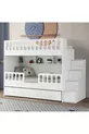 Letto a castello con sponde a persiana, supporto in acciaio, rivestimento in membrana, 100% MDF