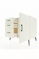 Kronos Dresser with Single Shelf, 3 Drawers, Single Door Moonstone-Moonstone