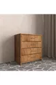 Commode en bois tendre de noyer à 4 tiroirs