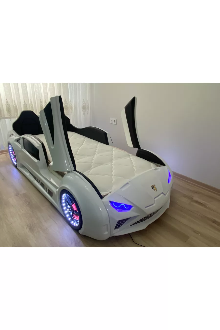 Supercarbeds - Lit Voiture - Extreme - Portes Ouvertes Vers le Haut - Blanc