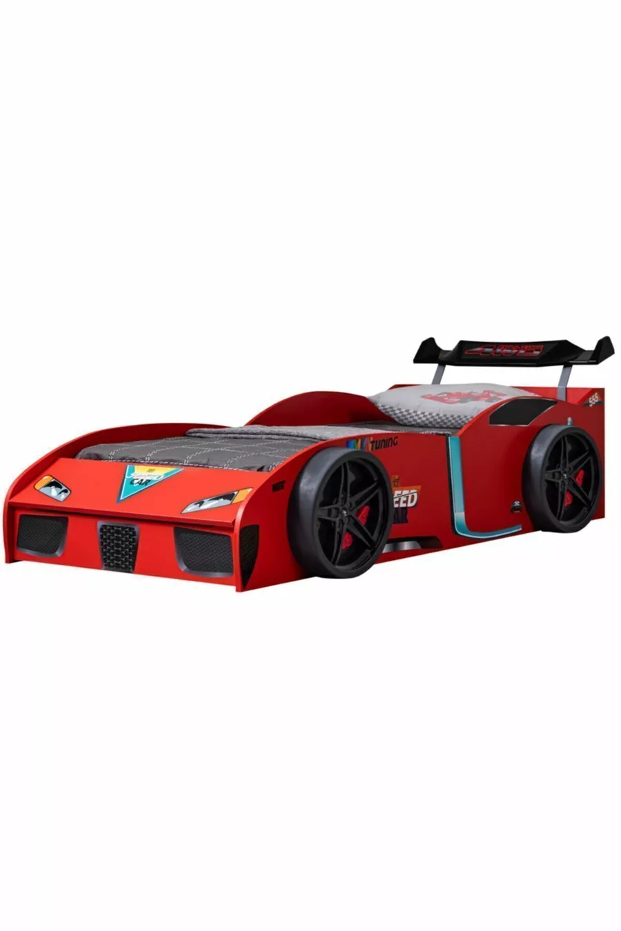 Bed op wielen, Speedy bed met opberglade en windscherm op wielen - Rood