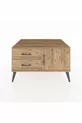 Commode Kronos avec une étagère, 2 tiroirs et une porte, pin-pin