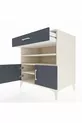 Commode Kronos avec 3 étagères, 1 tiroir et 2 portes, Pierre de Lune-Anthracite