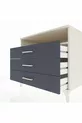 Commode Kronos avec une étagère et 3 tiroirs, Pierre de Lune-Anthracite
