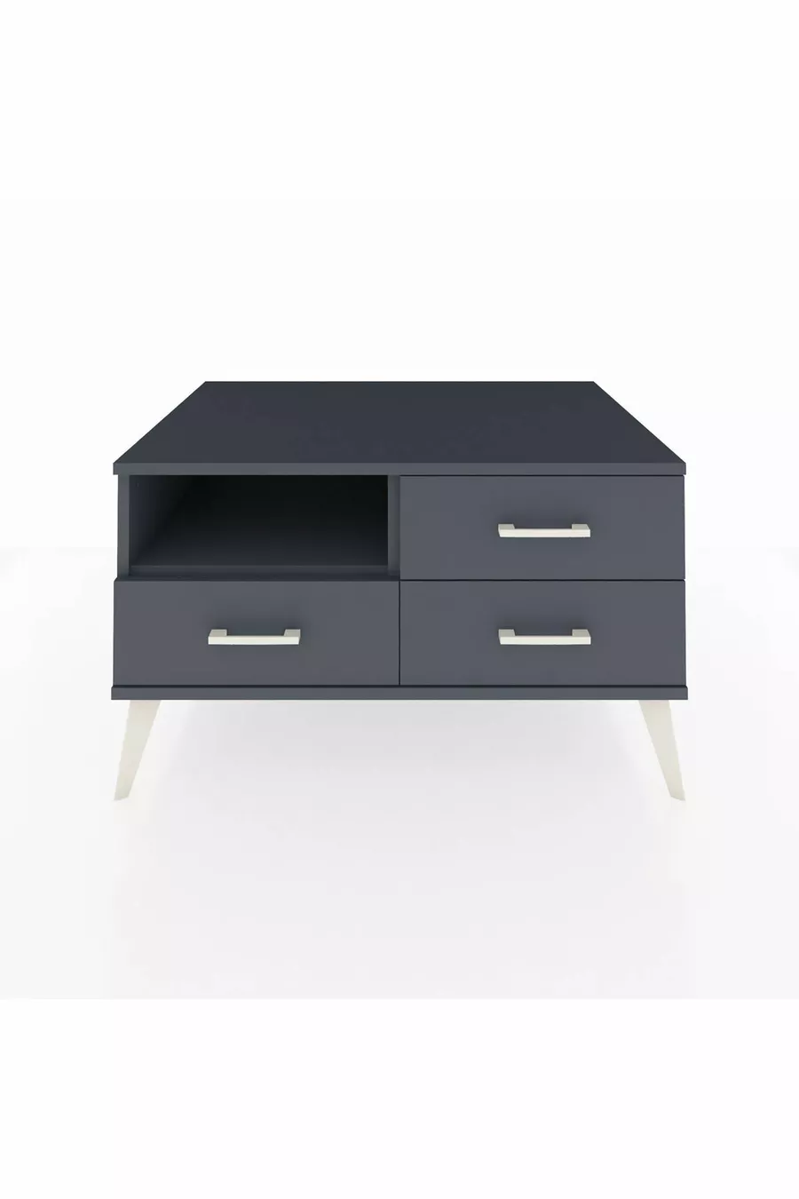 Commode Kronos à une étagère et trois tiroirs Anthracite-Anthracite