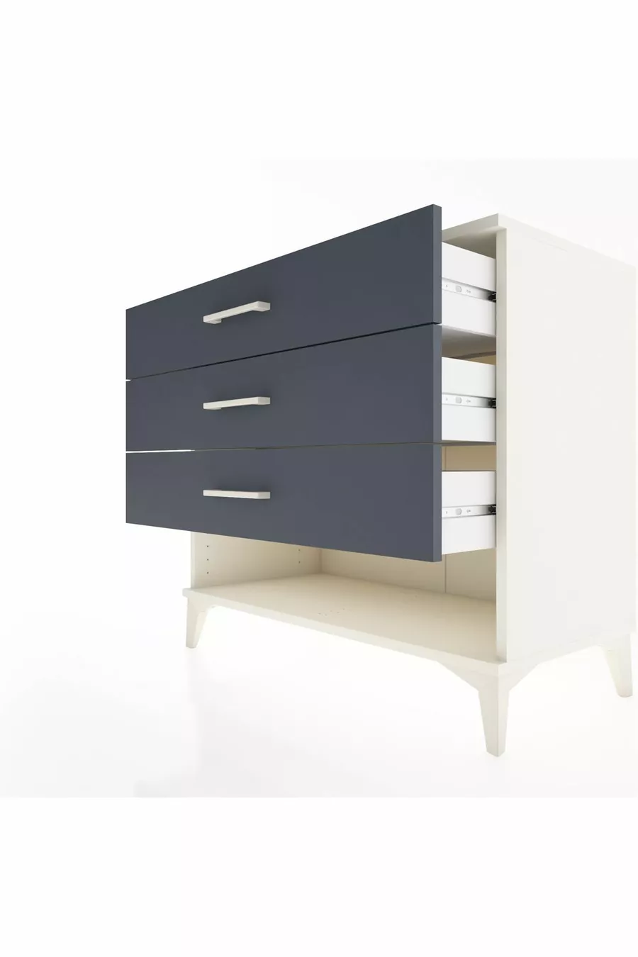 Commode Hyperion 3 tiroirs Pierre de lune-Anthracite