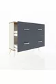 Commode Arges 4 tiroirs Pierre d'ailes-Pin/Anthracite