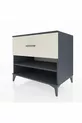 Commode Kronos à une étagère et un tiroir Anthracite-Vert de mer