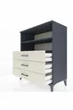 Commode Hyperion 2 étagères 3 tiroirs Anthracite-Pierre de Lune