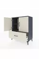 Commode Hyperion 2 étagères 1 tiroir 2 portes Anthracite-Quartz