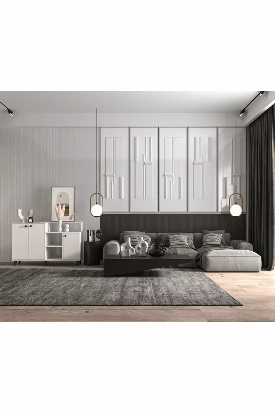 Siena Kommode / Konsole - Weiß - 4 Türen