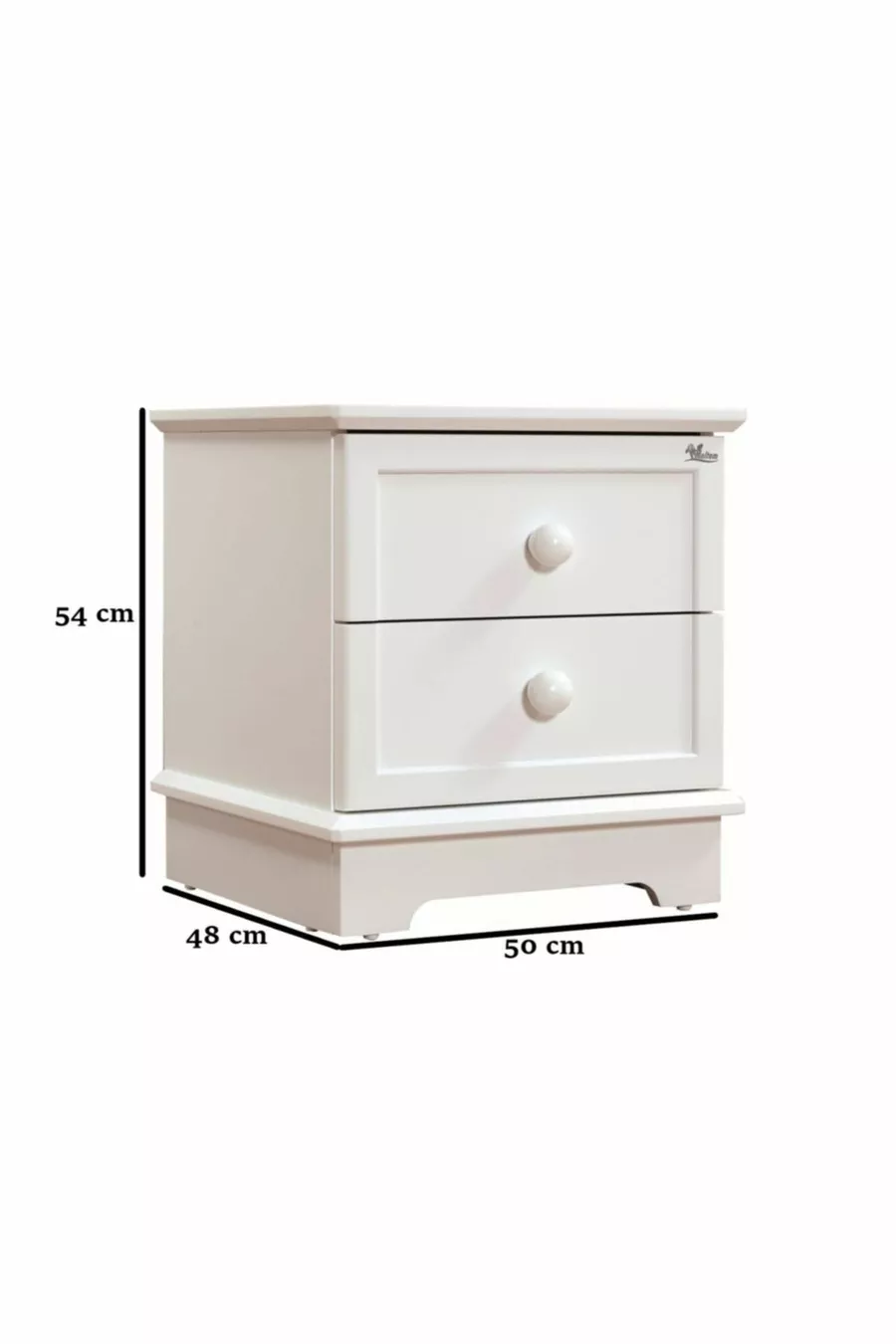 Table de chevet Classy Blanc pour chambre d'adolescent