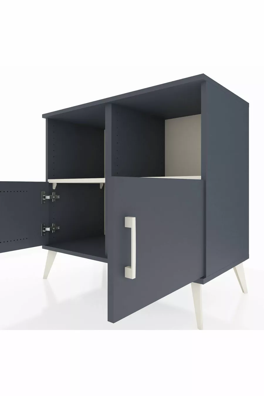 Hyperion Dresser 2-Shelf 2-Door Anthracite-Anthracite/Marble