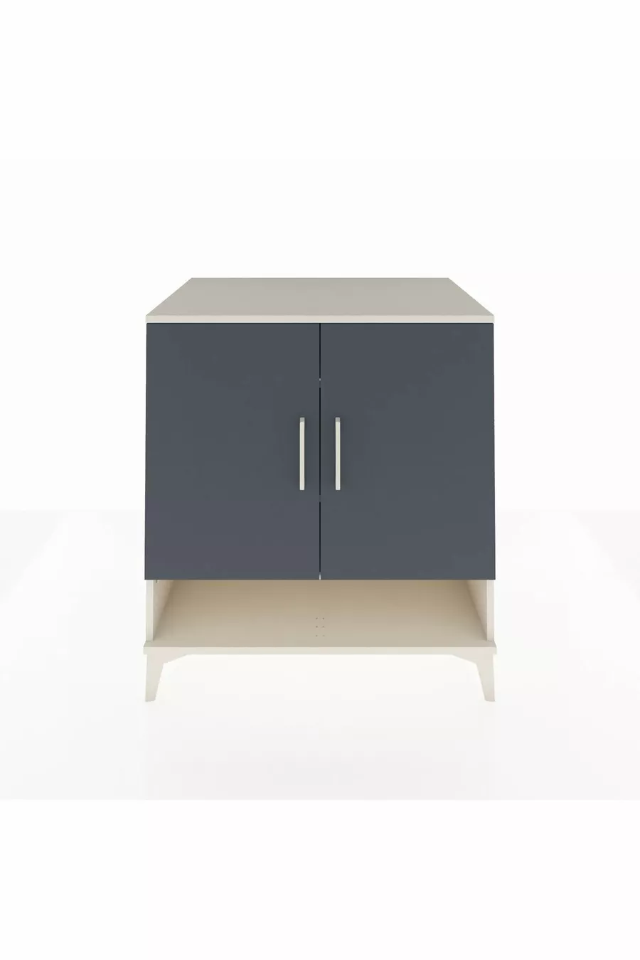 Commode Kronos 3 étagères 2 portes Pierre de lune-Anthracite