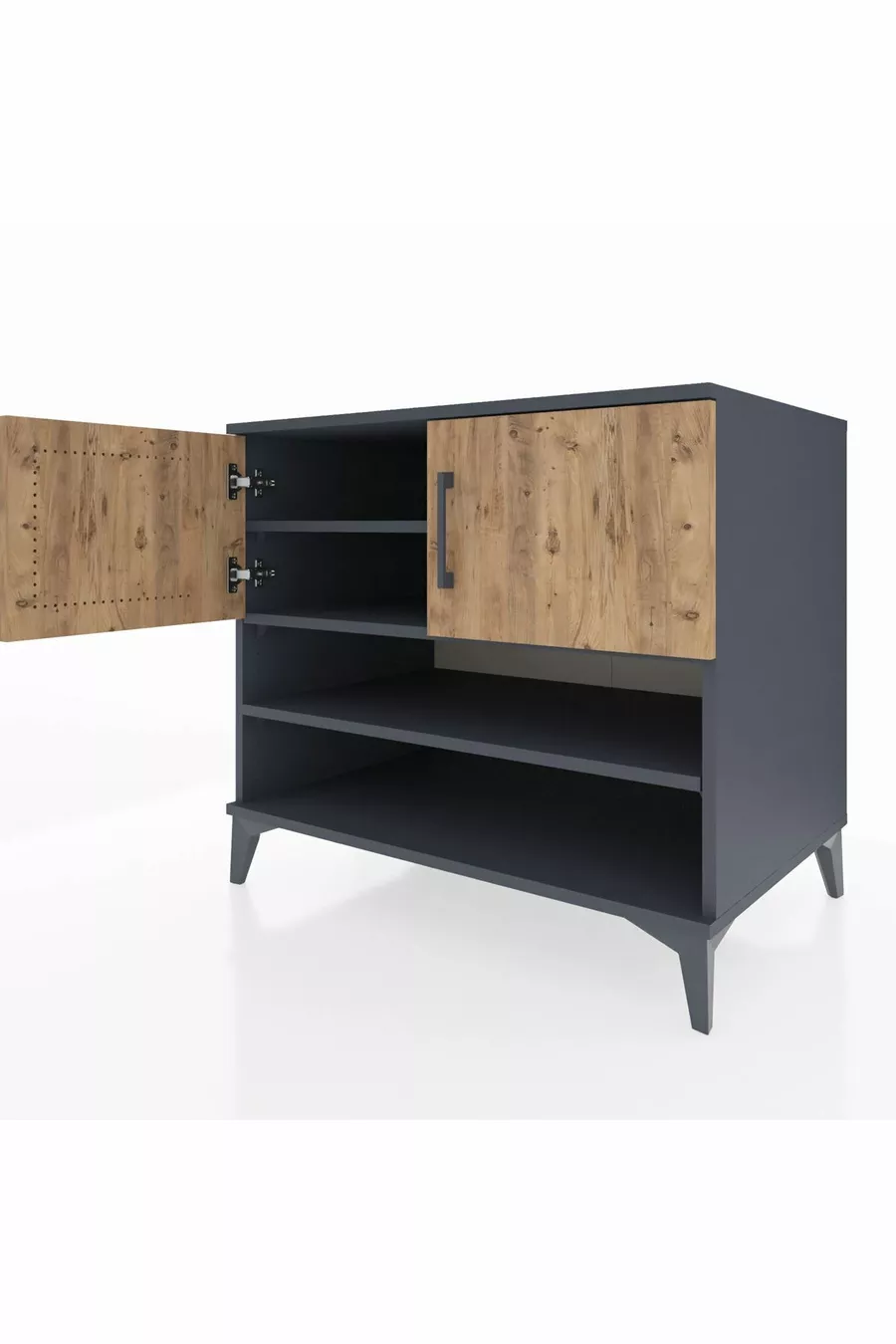 Kronos Dresser 3 Shelves 2 Doors Anthracite-Pine