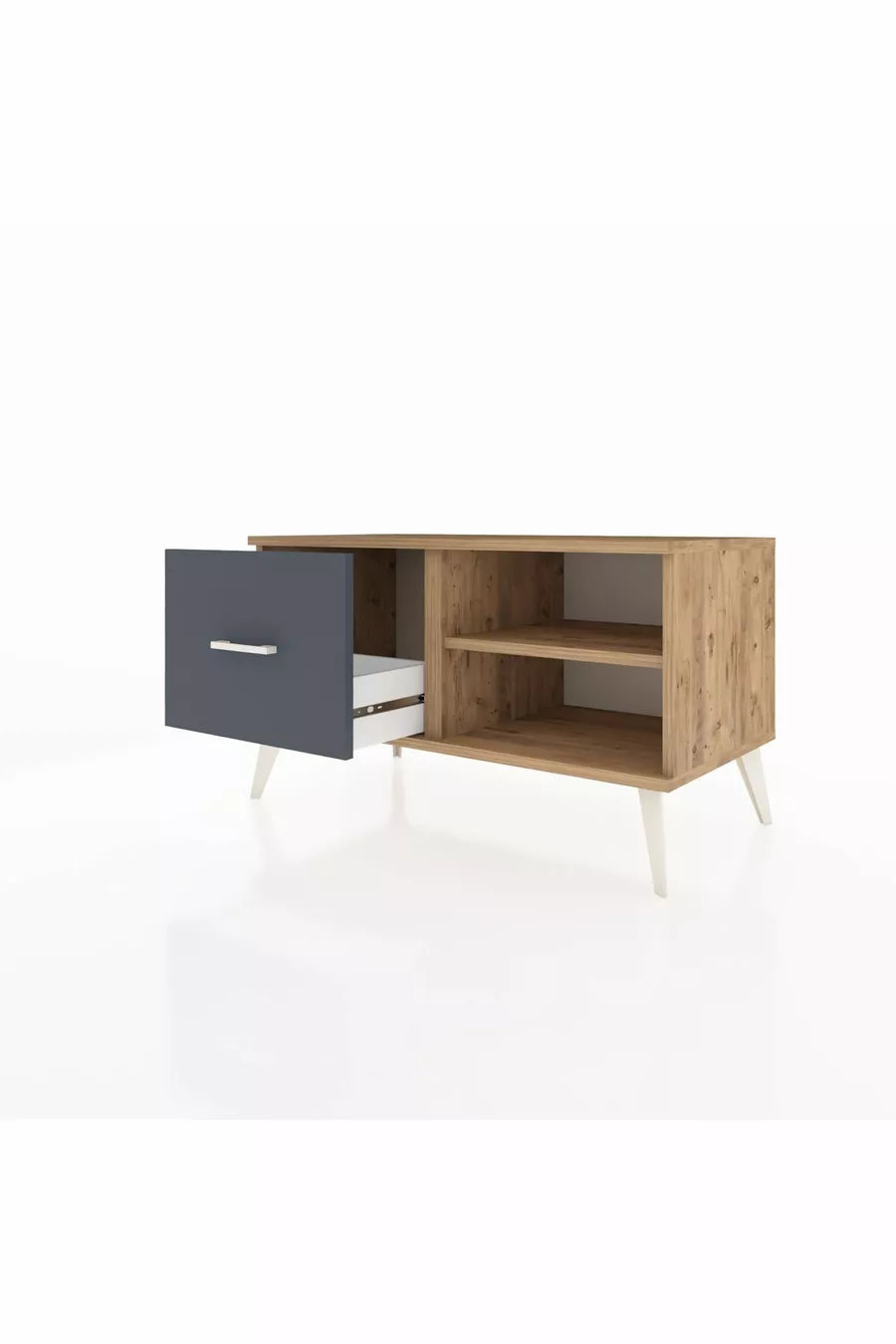 Hyperion Dresser Single Shelf Single Drawer Pine-Pine/Anthracite