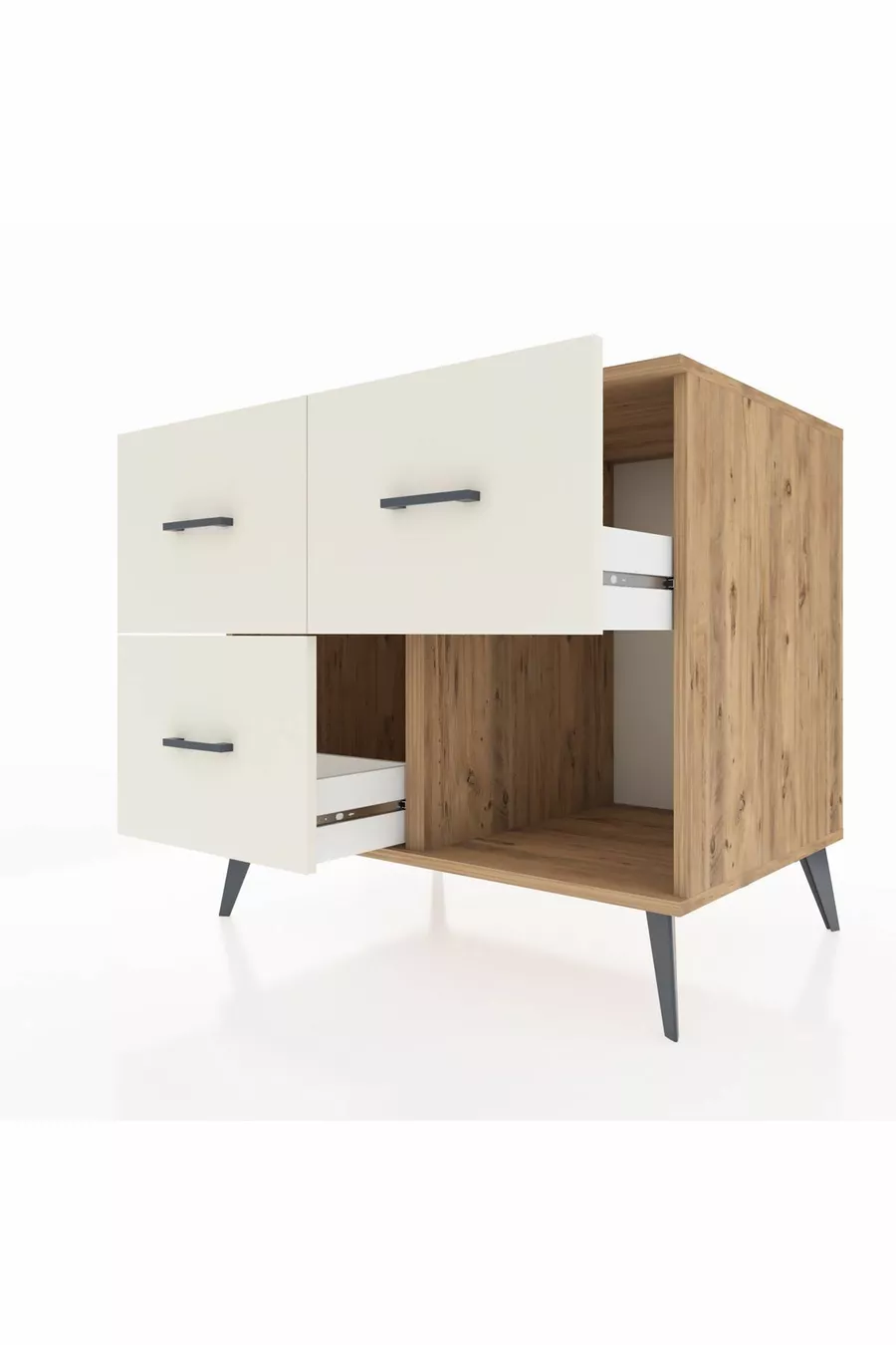 Commode Kronos à 3 tiroirs Pin-Pierre d'Agate