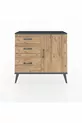 Commode Arges avec une seule étagère, 3 tiroirs et une porte, Anthracite-Pin