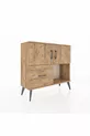 Commode Arges avec 2 étagères, 1 tiroir et 2 portes, en pin