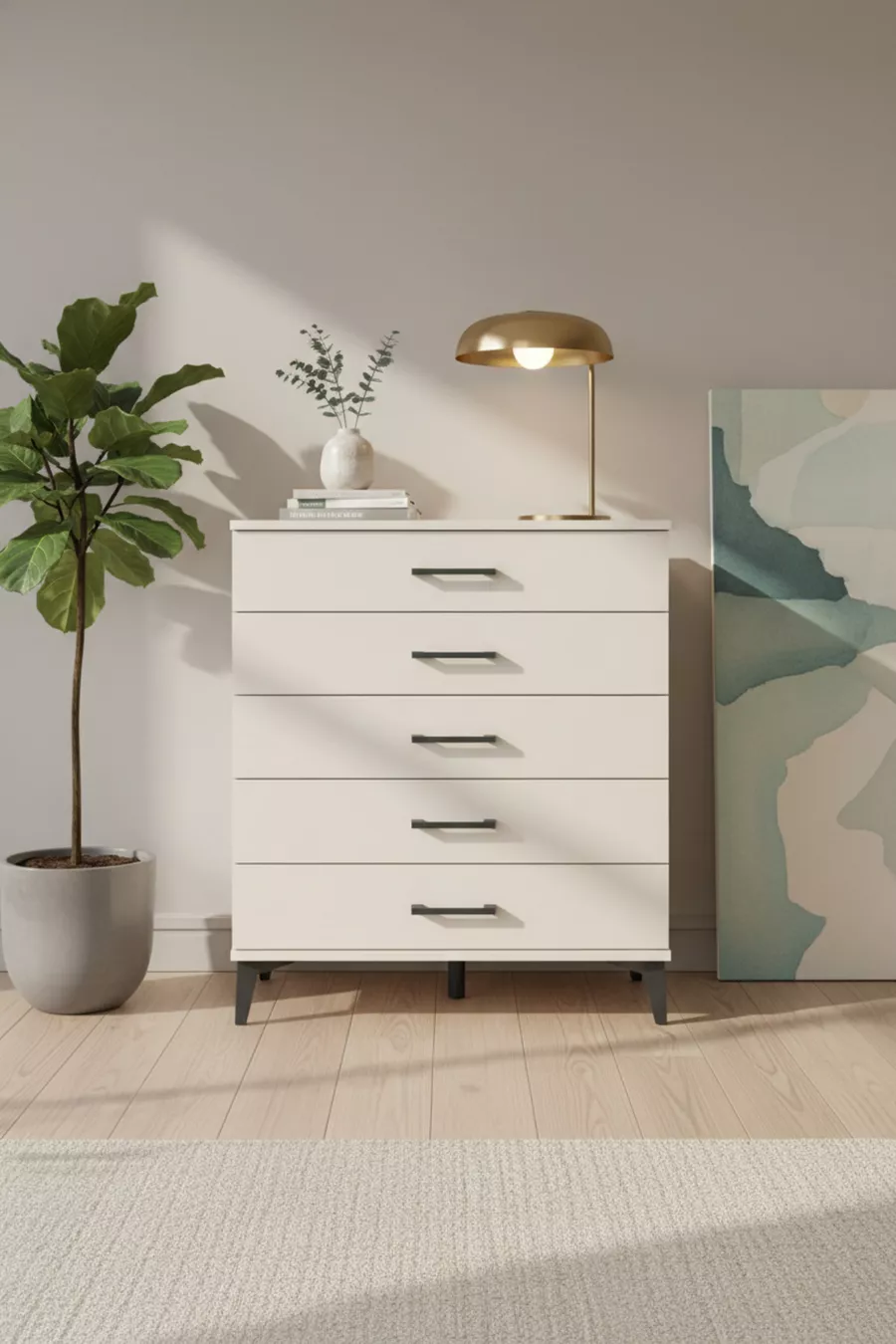 Comò Aura a 5 Cassetti Pietra di Luna | Design Moderno