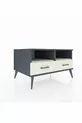 Commode Kronos à 2 étagères et 2 tiroirs Anthracite-Pierre de lune