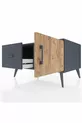 Commode Kronos avec une étagère, un tiroir et une porte, Anthracite-Sapin/Anthracite