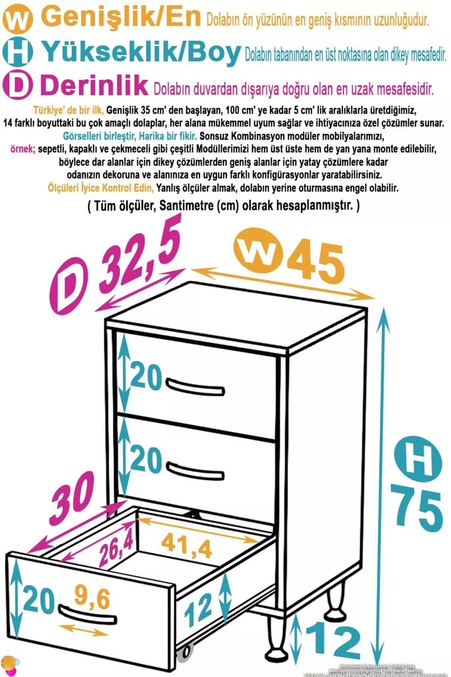 SÖKE, Armoire de salle de bain multifonctions à 3 tiroirs sur pied (différentes options de largeur)