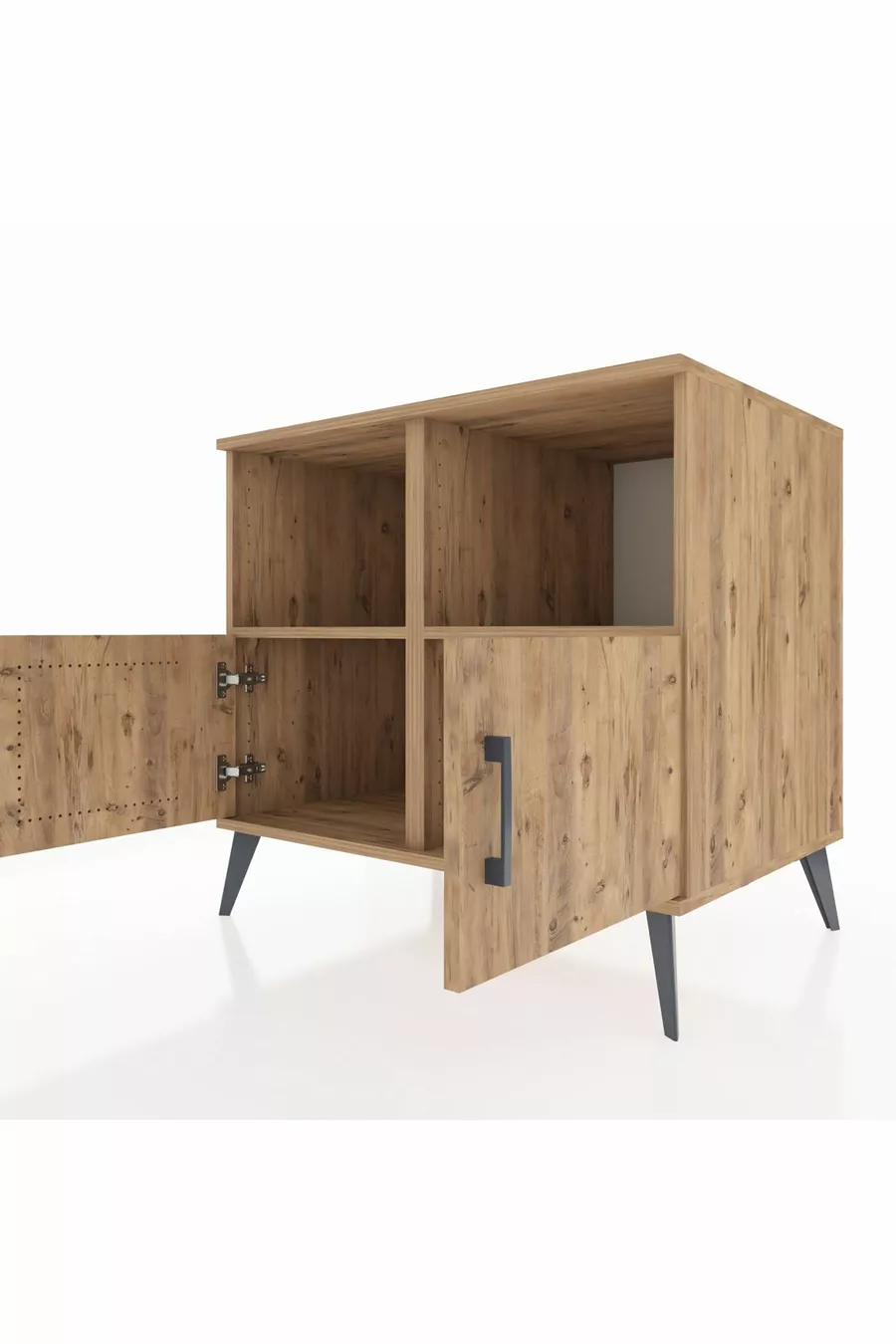 Commode Kronos 2 étagères 2 portes Pin-Pin