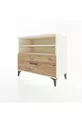 Commode Hyperion 2 étagères 1 tiroir Pierre de lune-Épicéa