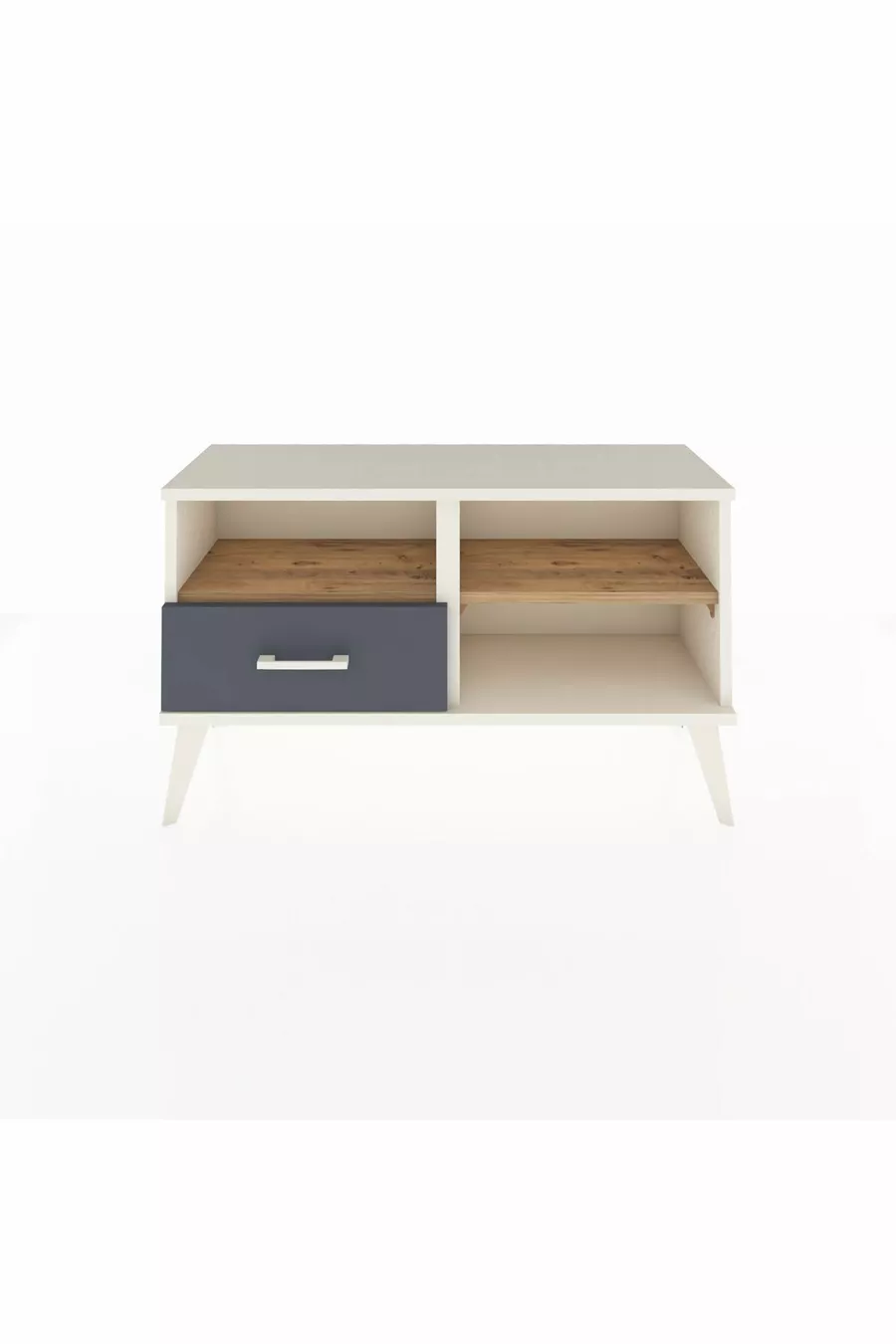 Commode Arges 2 étagères 1 tiroir Pierre de lune/Pin/Anthracite
