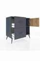 Commode Hyperion à une étagère, 2 tiroirs et une porte, Anthracite-Sapin/Anthracite