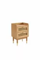 Bombong Solid Wood Wicker Nightstand with Two Drawers