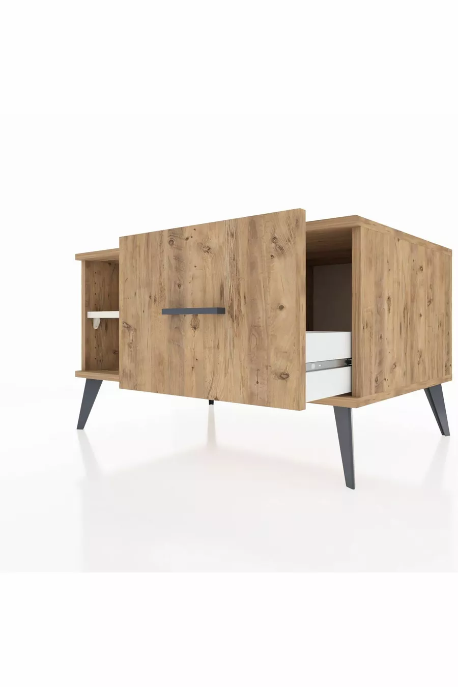 Commode Kronos à une étagère et un tiroir Pin-Dragon / Pin