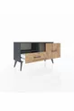 Commode Arges à une étagère et 2 tiroirs Anthracite-Anthracite/Sapin