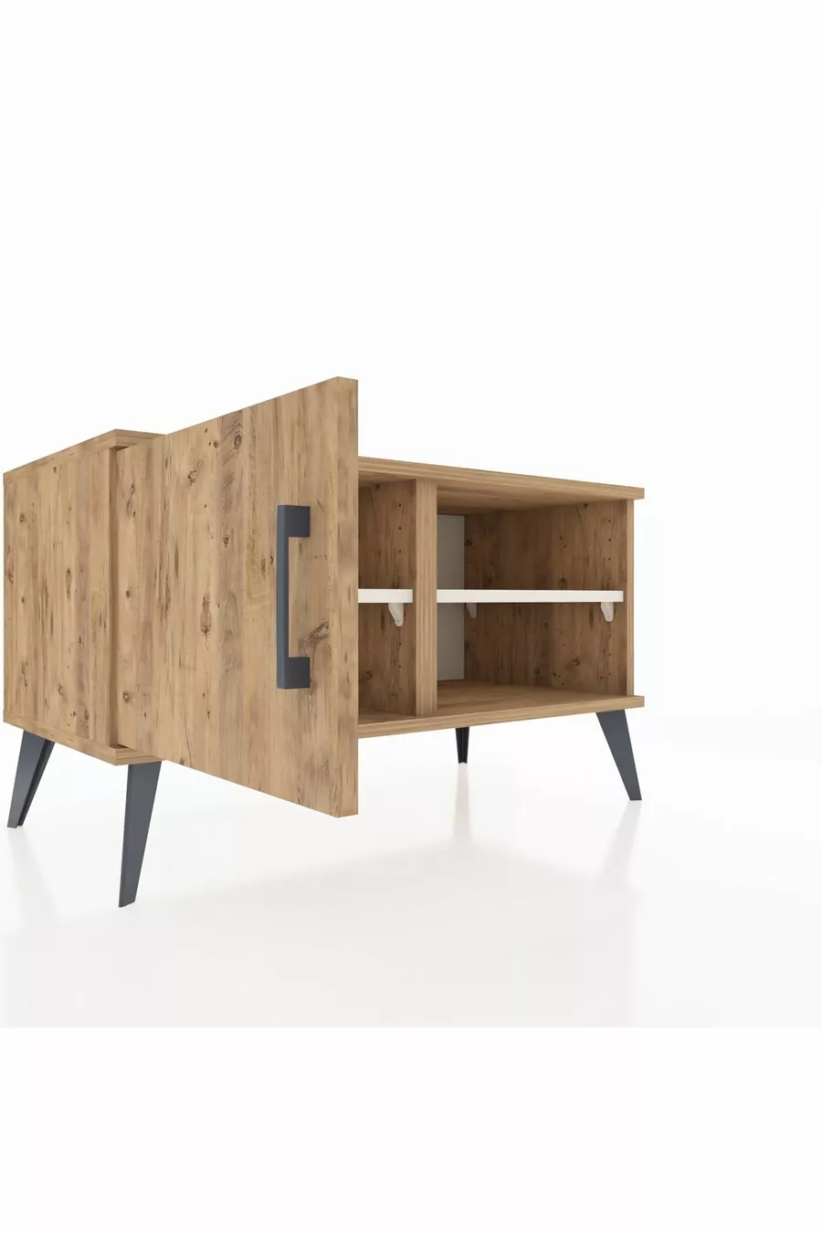 Hyperion Kommode 2 Regale Ein Tür Kiefer-Kiefer/Muschelstein