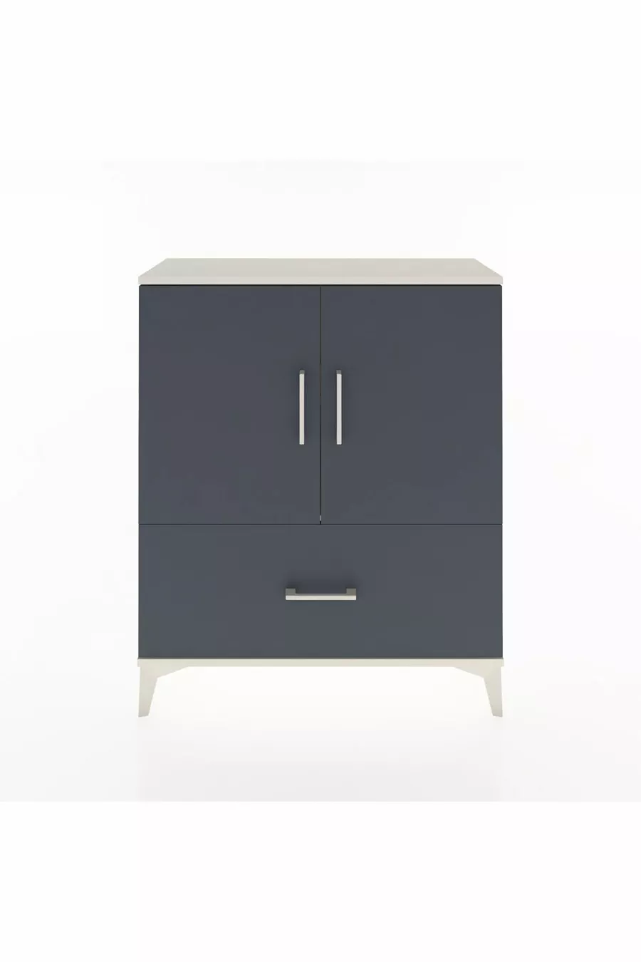 Commode Arges 2 étagères 1 tiroir 2 portes Pierre de lune-Anthracite