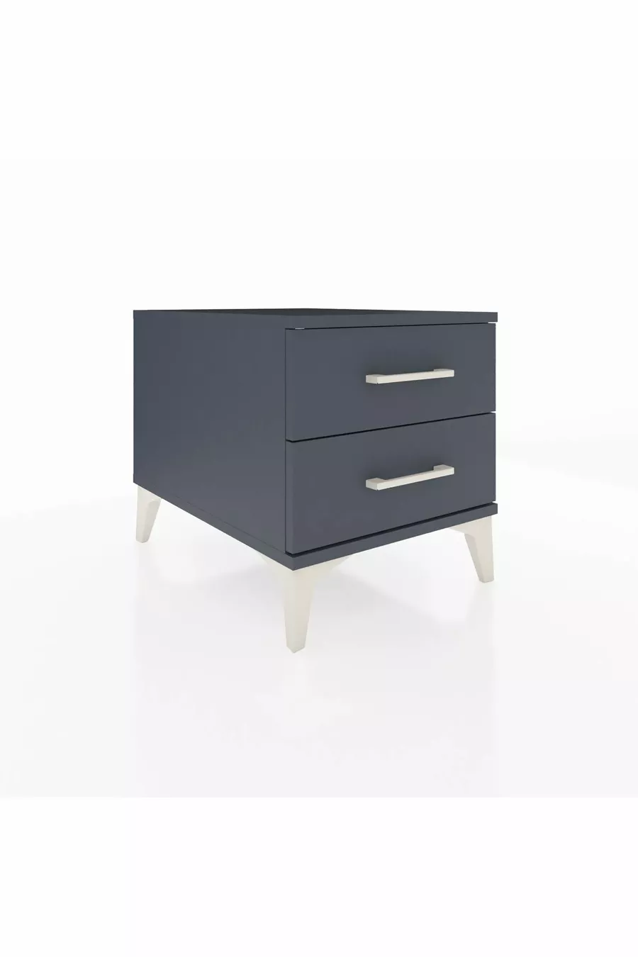 Table de chevet Kronos à 2 tiroirs Anthracite-Anthracite