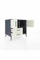 Commode Kronos avec 2 étagères, 2 tiroirs et 2 portes Anthracite-Pierre de lune