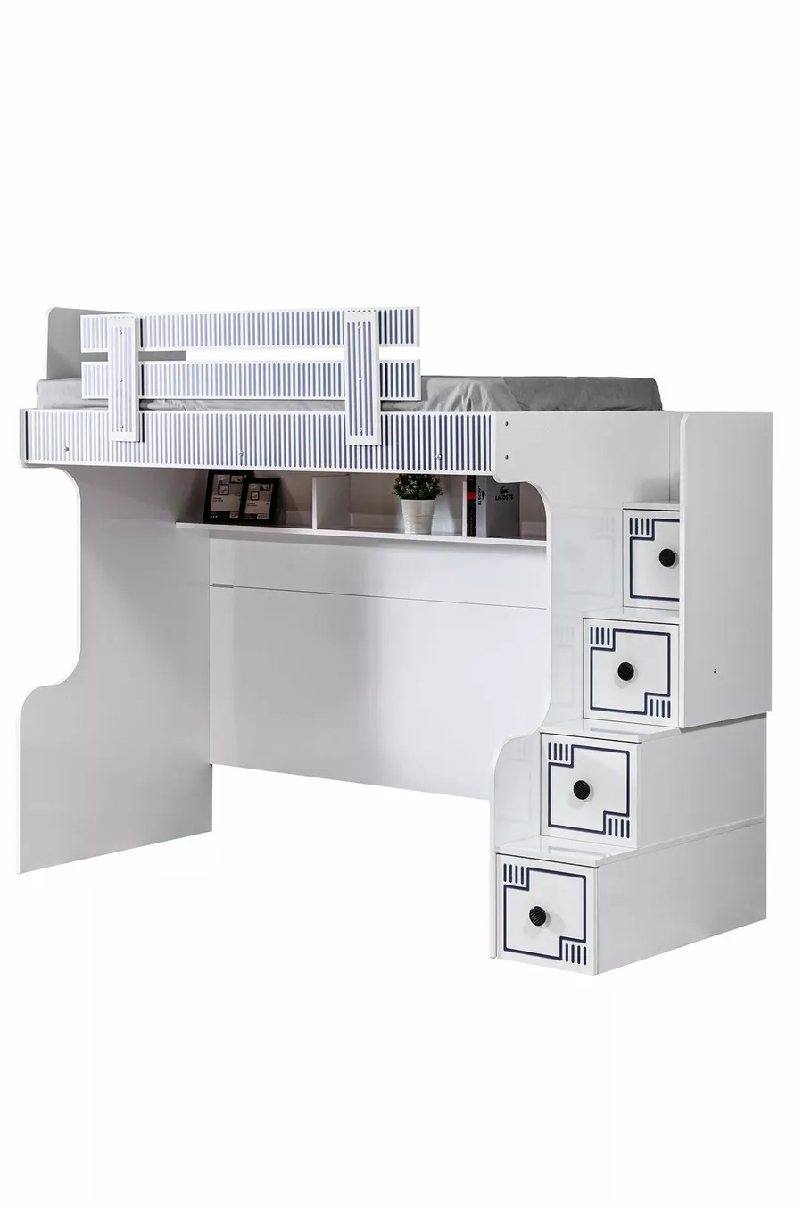 Lits superposés, Lit superposé avec armoire et 2 matelas confort