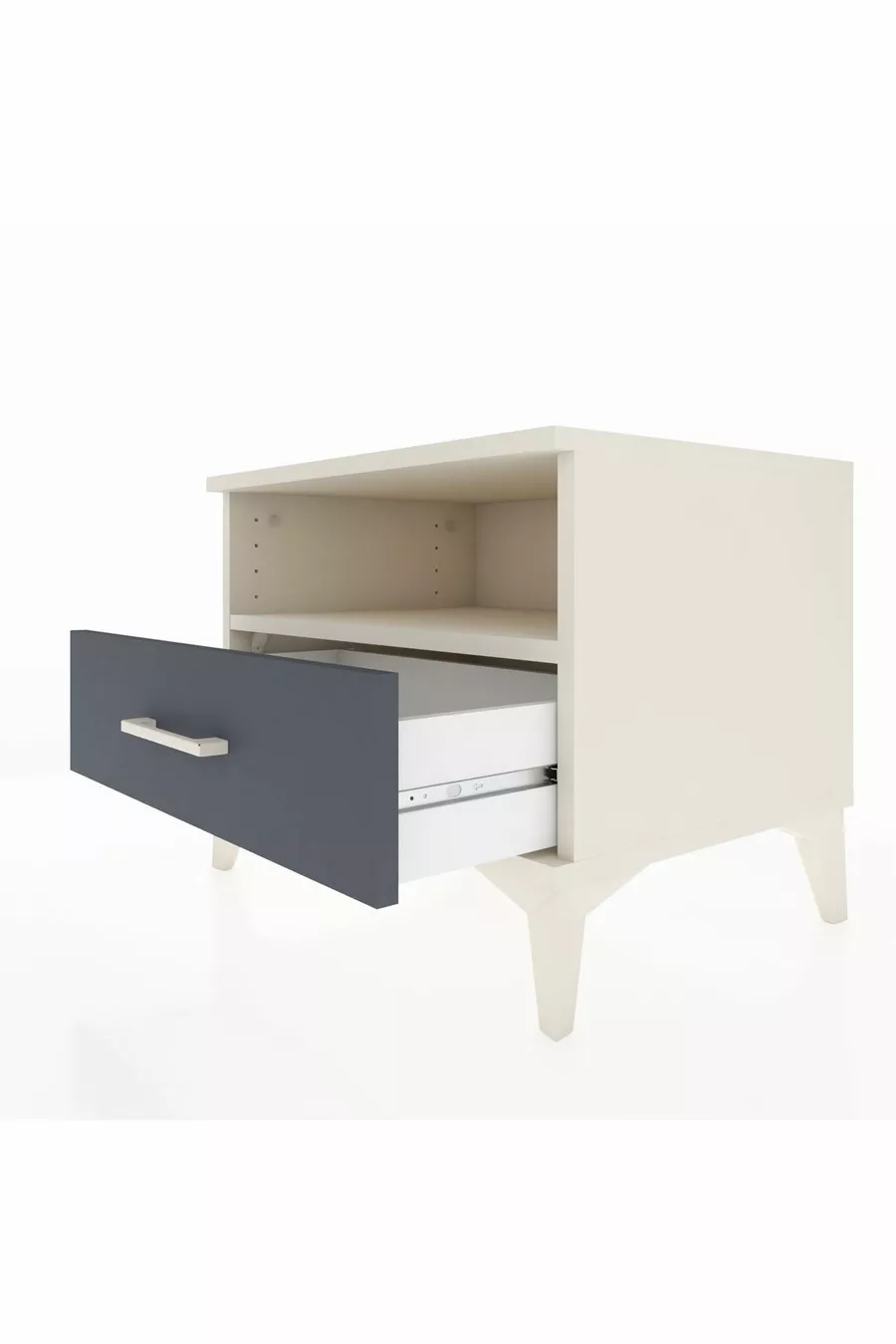 Commode Hyperion à une étagère et un tiroir, Pierre de lune-Anthracite