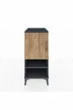 Table de chevet Kronos avec 3 étagères et 1 porte Anthracite-Épicéa