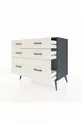 Commode Hyperion 6 tiroirs Anthracite-Anthracite/Pierre de lune