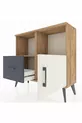 Commode Arges avec 2 étagères, 1 tiroir et 1 porte, en pin-pierre d'âme/antracite