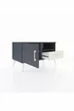 Commode Hyperion 2 étagères avec 1 tiroir et 1 porte, Anthracite-Anthracite/Gris pierre