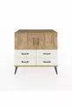 Commode Hyperion avec 2 étagères, 4 tiroirs, 2 portes, en pin-pin/aventurine
