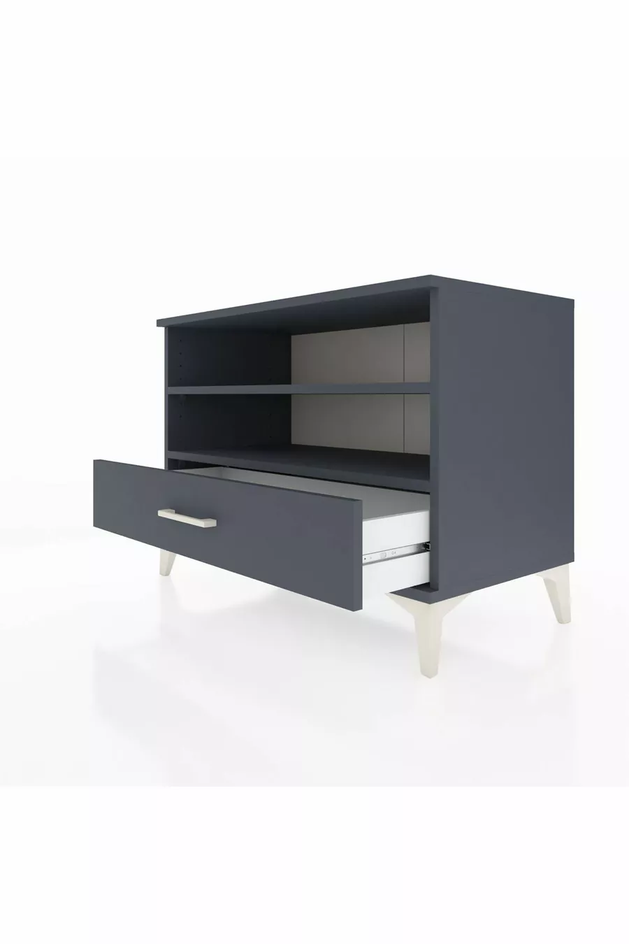 Commode Hyperion 2 étagères 1 tiroir Anthracite-Anthracite