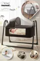 Berceau portatif en lin avec moustiquaire et auvent, se balance. Panier bébé